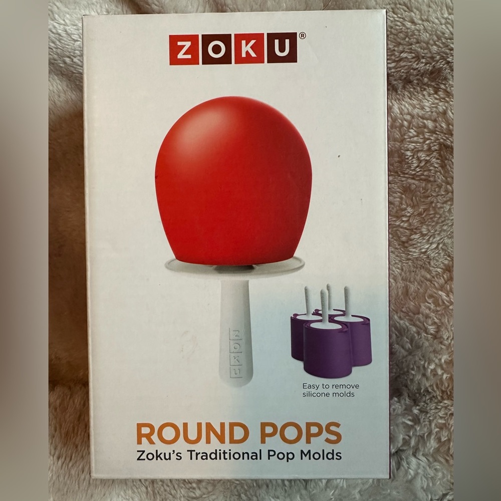 Zoku Round Pop Molds, Four Easy-release Silicone Popsicle Molds With Sticks